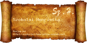 Szokolai Henrietta névjegykártya