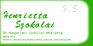 henrietta szokolai business card